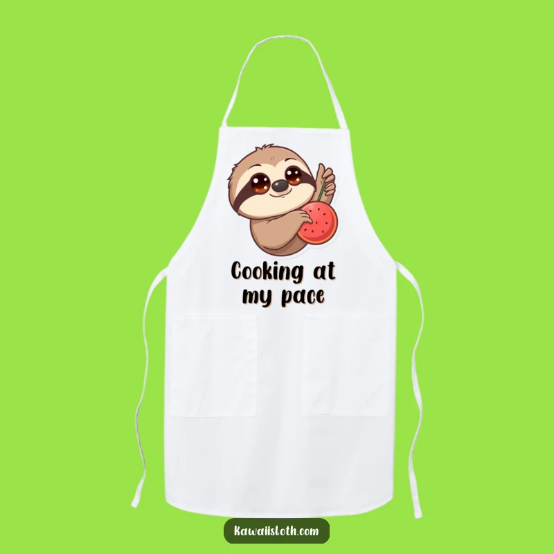 Funny Sloth Fruit Apron: Cook with Slow-Living Finesse