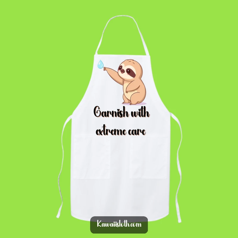 Funny Kawaii Sloth Apron: Patient & Hilarious Wear for the Determined Chef
