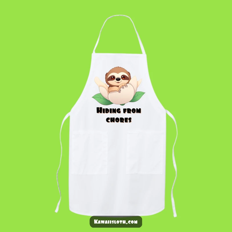 Funny Sloth Peeking Apron: Kitchen Surprise Humor, The Perfect Funny Gift for Playful Cooks