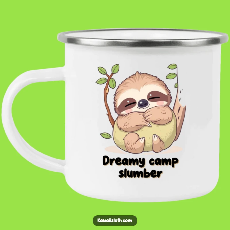 Funny Dreamy Sloth Camping Mug - Cozy Campfire Companion