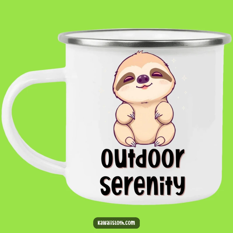 Funny Sloth Aura Camping Mug - Languid Peace Outdoor Companion for Zen Adventures