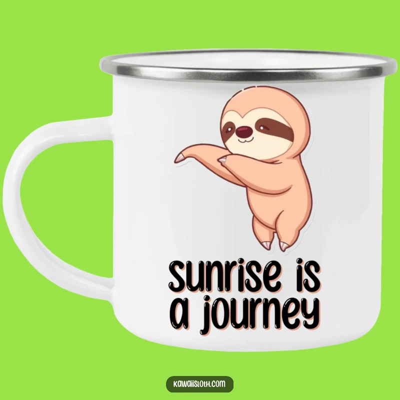 Funny Sloth Reaching Camping Mug: Slow Adventures, Hilarious Outdoor Funny Gift