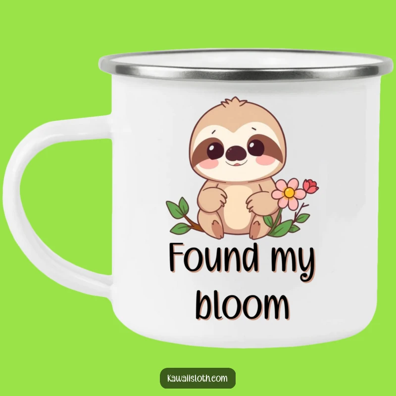 Funny Sloth Surprise Camping Mug: Outdoor Flower Find, Humorous Gift