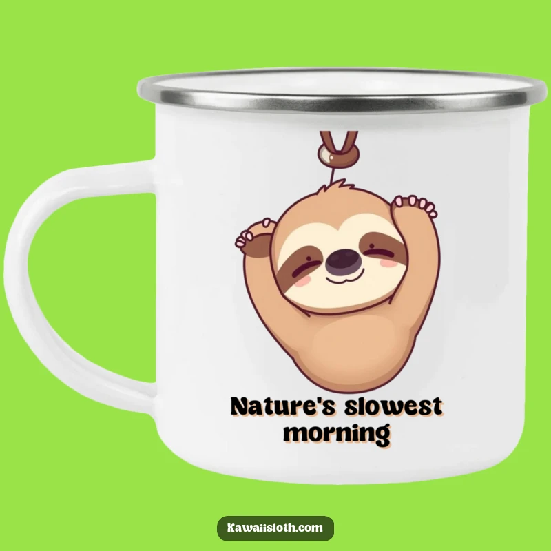 Funny Kawaii Sloth Camping Mug: Relaxed & Hilarious Drinkware for Slow Adventures