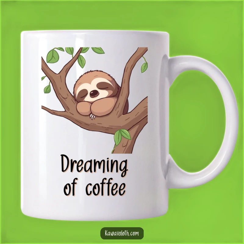Funny Contented Sloth Mug - Peaceful Napping Branch Dweller Gift for Sleepyheads