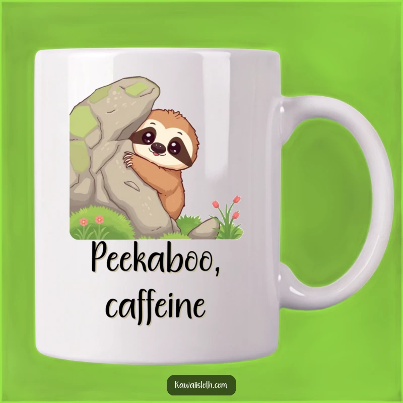 Funny Curious Sloth Mug - Slow Investigator Peeking for a Hilarious Coffee Break