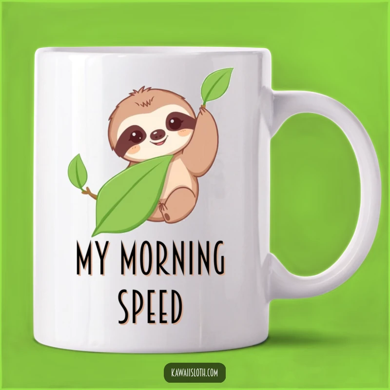 Funny Sloth Mug: Slow Reach for Leaf, Perfect Gift for Slow-Mo Lovers