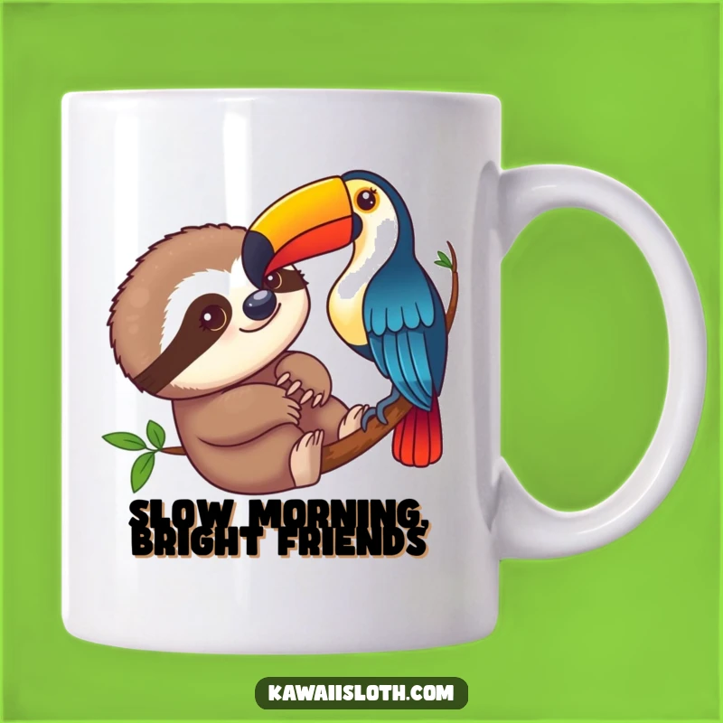 Funny Sloth & Toucan Mug: A Hilarious Wildlife Encounter, Perfect Funny Gift