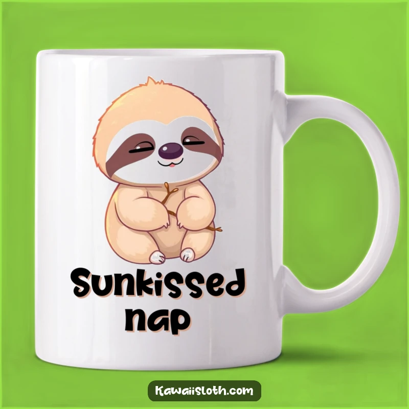 Funny Sloth Twig Mug - Blinking Sunlight Humor Gift for Cozy Mornings