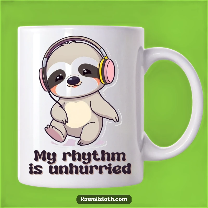 Funny Sloth Tapping Foot with Headphones Mug: The Ultimate Chill Gift