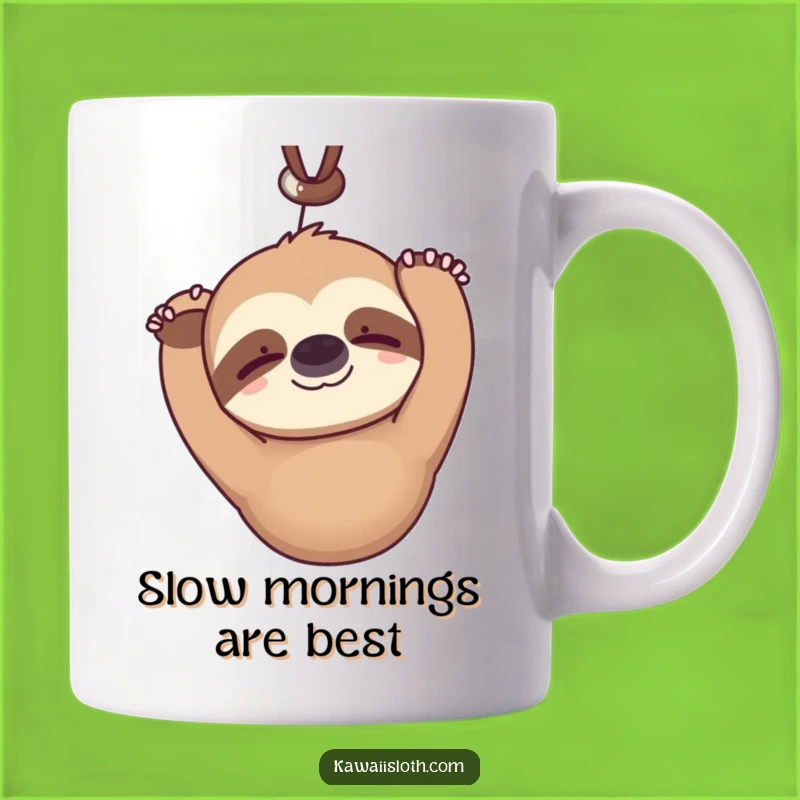Funny Kawaii Sloth Mug: Relaxing & Hilarious Gift for Slow Living Enthusiasts