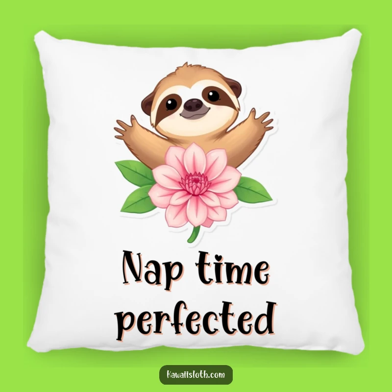 Funny Sloth Embracing Flower Pillow - Soft Comfort and Calm