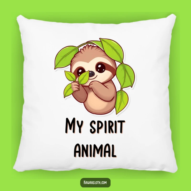Funny Sloth Leaf Accent Pillow: Cozy and Hilarious Gift for Sofa Snuggles and Giggles