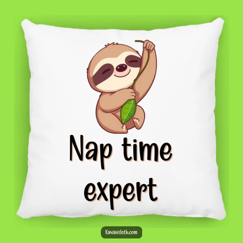 Funny Sloth Leaf Reach Pillow: Cozy Up with Slow-Motion Smiles!
