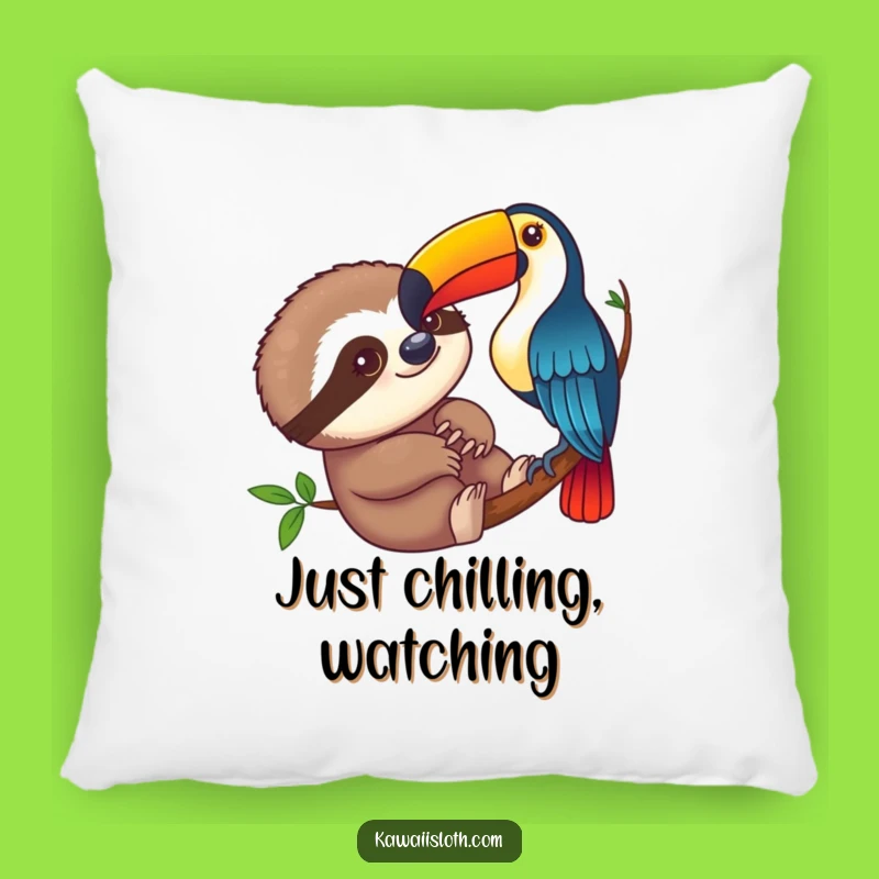 Funny Sloth & Toucan Pillow: Cozy Chuckles, An Adorable Funny Gift