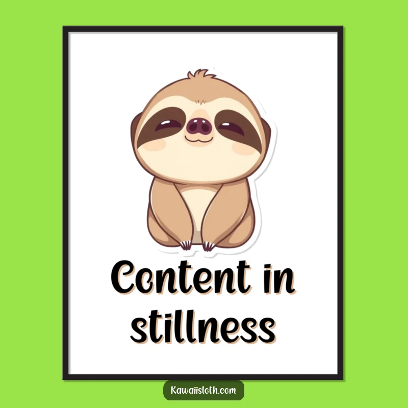 Funny Content Sloth Digital Art Print - Instant Happy Home Decor
