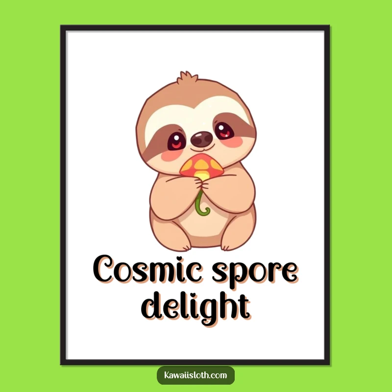 Funny Sloth Mushroom Digital Art: Downloadable Enchantment and Humor!