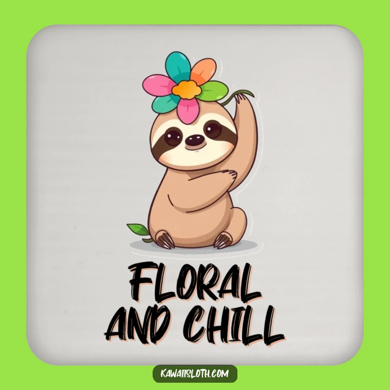 Funny Flower Sloth Coaster - Gentle Balance Protection, Adorable Funny Gift!
