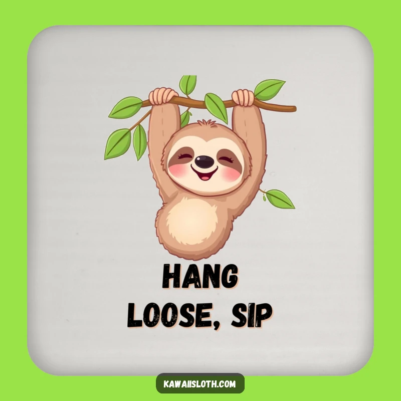 Funny Happy Sloth Drink Coaster - Protect Surfaces with This Hilarious and Cheerful Sloth
