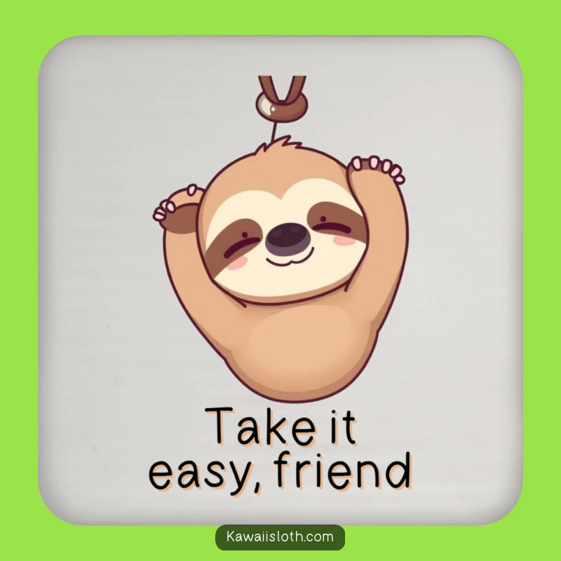 Funny Kawaii Sloth Drink Coasters: Relaxed & Hilarious Set for Table Protection