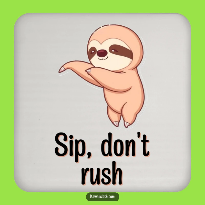 Funny Sloth Reaching Drink Coaster: Protect Surfaces with Slow Humor, Ideal Funny Gift