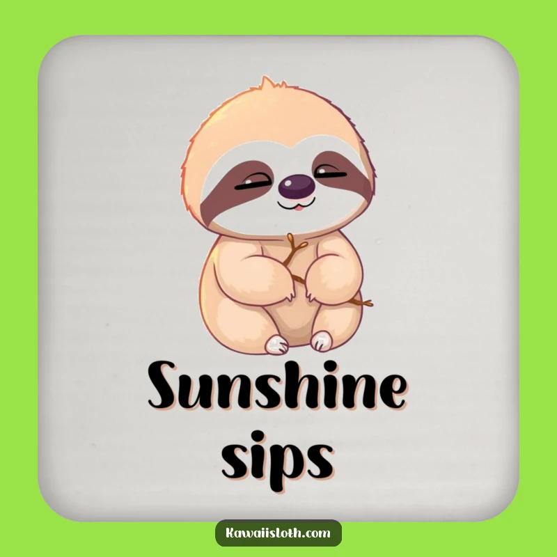 Funny Sloth Twig Coaster - Sunlight Blink Protection for Tables, Relaxed Style