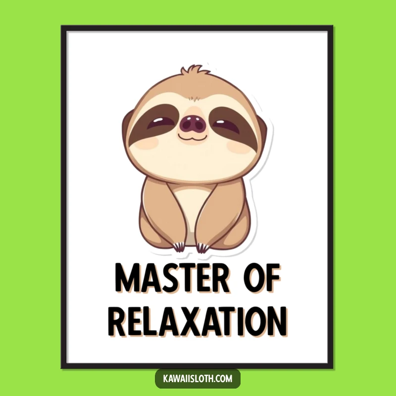 Funny Content Sloth Poster - Blissful Wall Art for Happy Homes