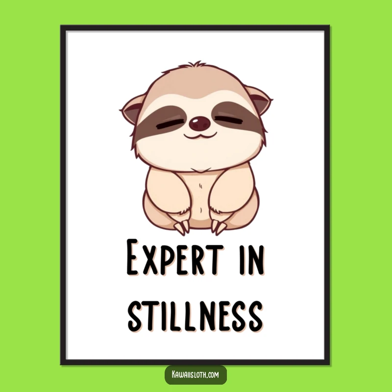 Funny Sloth Nod Poster - Peaceful Wall Art & Hilarious Funny Gift!