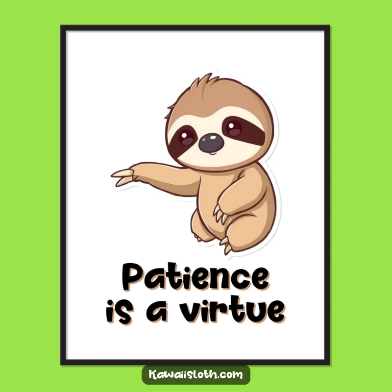 Kawaii Sloth Gentle Hug Poster: Adorable Wall Art for Slow Living!