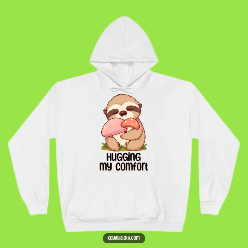 Funny Content Sloth Hoodie - Ultimate Cozy Warmth with a Hilarious Mushroom Embrace
