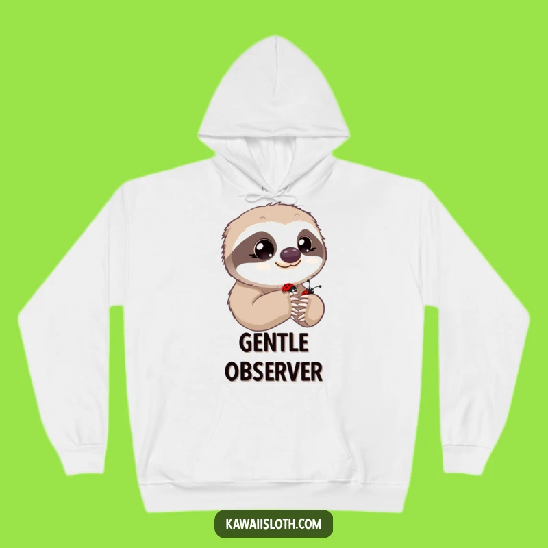 Funny Innocent Sloth Hoodie - Cozy Ladybug Paw Observer Gift for Warmth