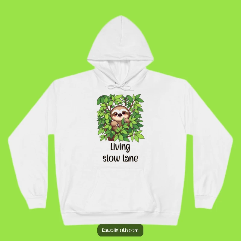 Funny Sloth Foliage Hoodie, Cozy Up in Calm - A Hilarious Gift!