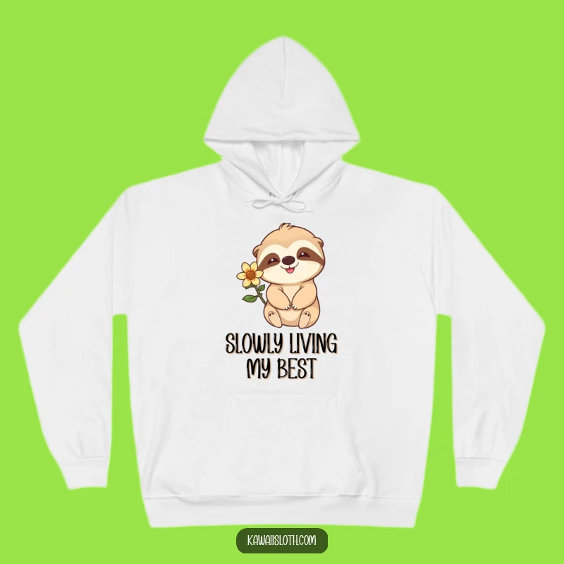 Funny Sloth Hoodie - Cozy Happy Flower Ear Sloth Sweatshirt