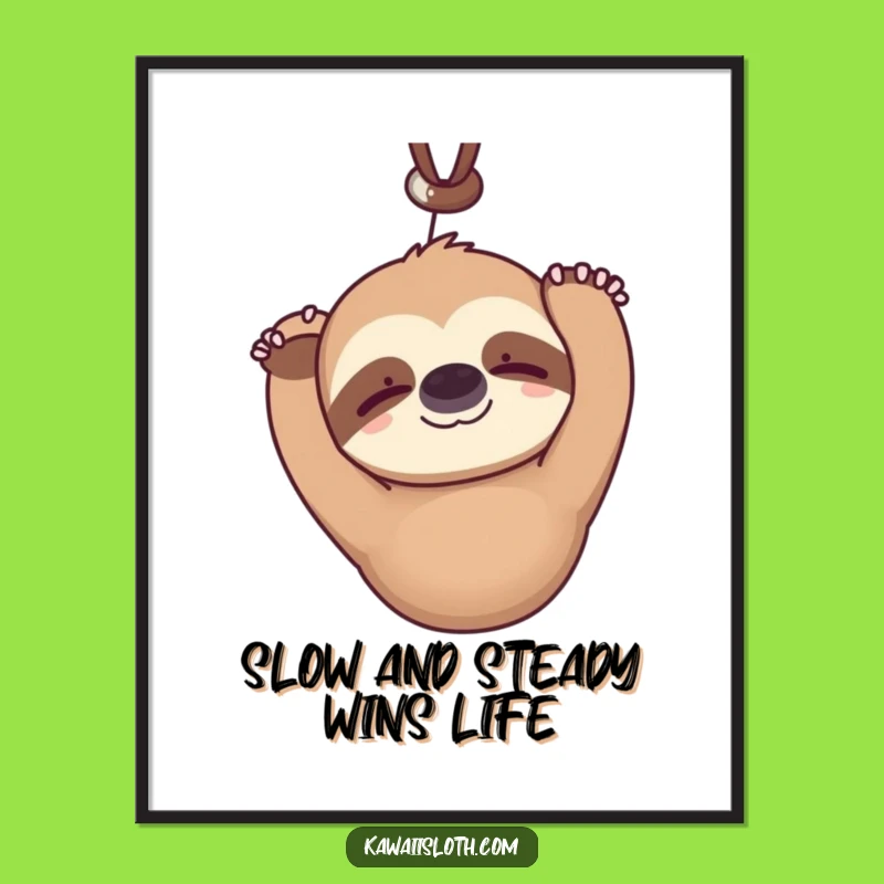 Funny Free Printable Sloth Art: Serene Blink - Humorous Wall Decor