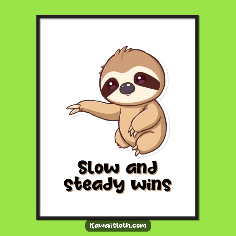 Funny Free Printable Kawaii Sloth Art: Gentle Arm Downloadable Decor for Calm