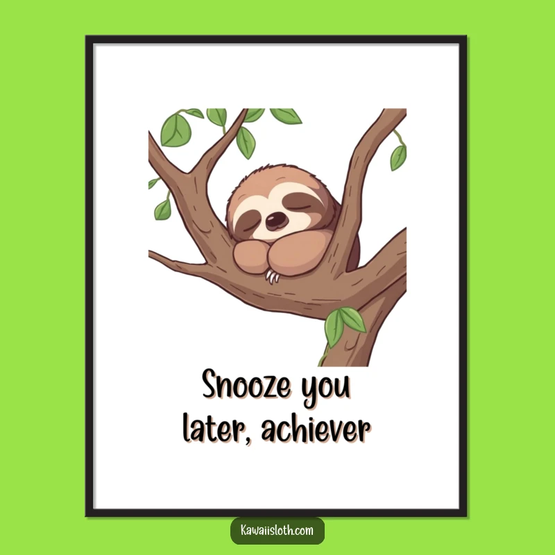 Free Printable Wall Art: Sloth's Peaceful Siesta - Hilarious Downloadable Decor!