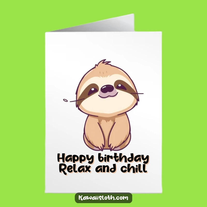 Free Printable Sloth Birthday Card: Serene Breeze Funny Downloadable Gift
