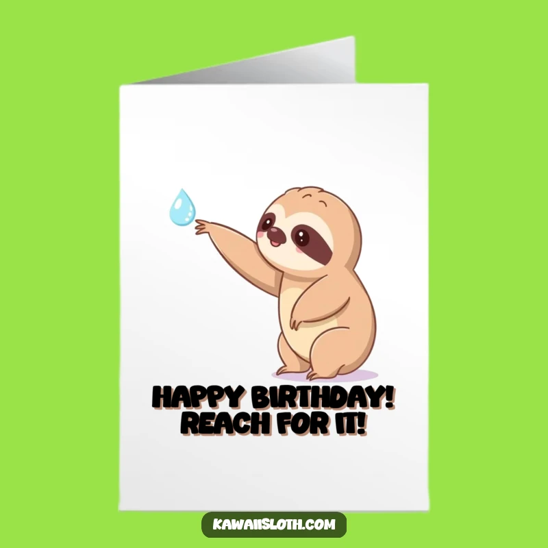 Funny Free Printable Sloth Birthday Card: Dewdrop Wish - Downloadable Gift
