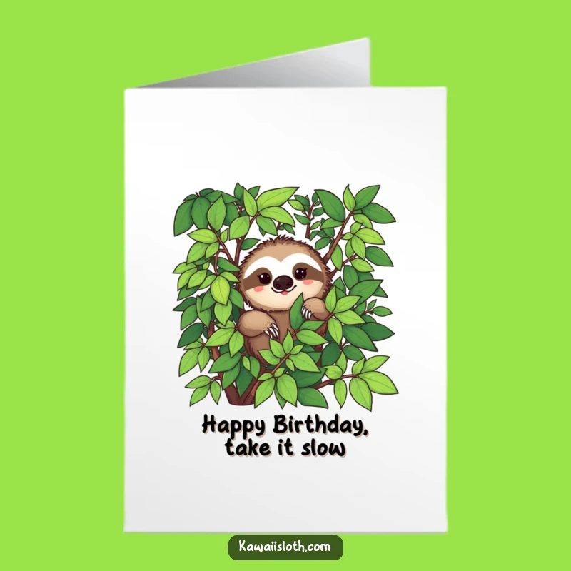 Free Printable Sloth Birthday Card: Funny Smile Downloadable Gift