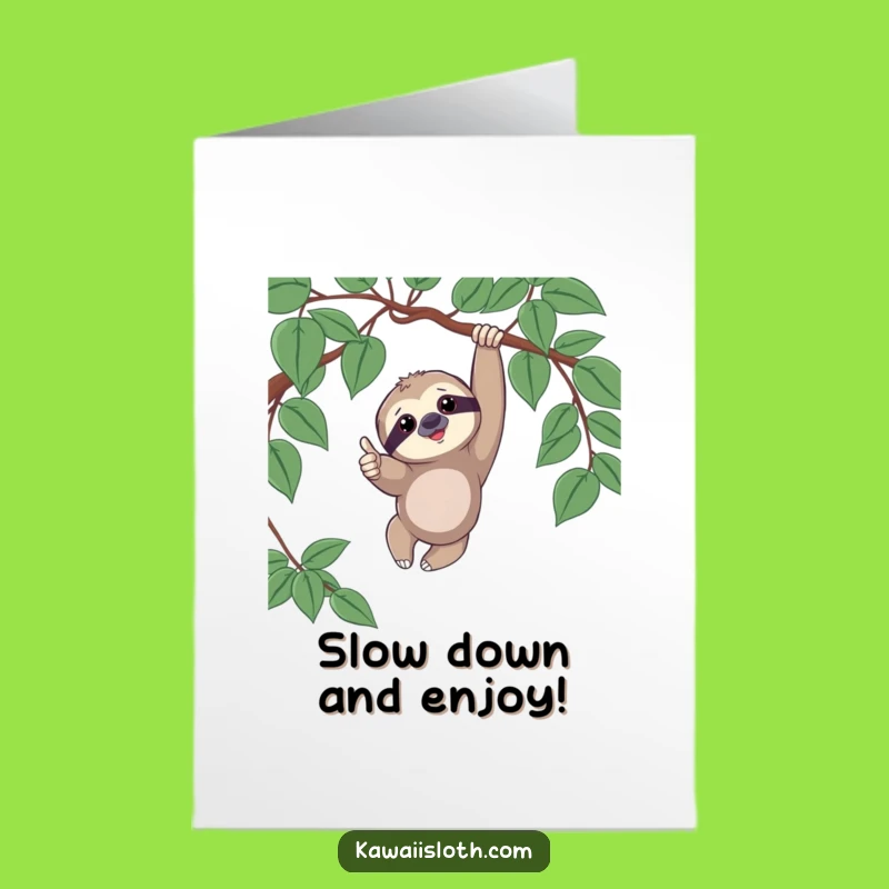 Free Printable Sloth Birthday Card: Playful Thumbs Up, Funny Downloadable Gift