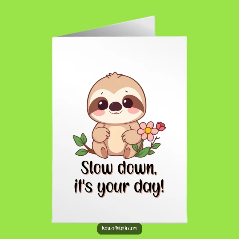 Funny Surprise Sloth Birthday Card: Free Printable Downloadable Gift for Him or Her