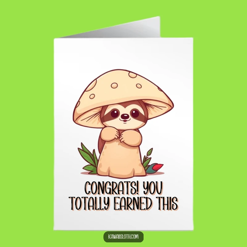 Whimsical Sloth Congrats Card: Free Printable Download for Big Achievements