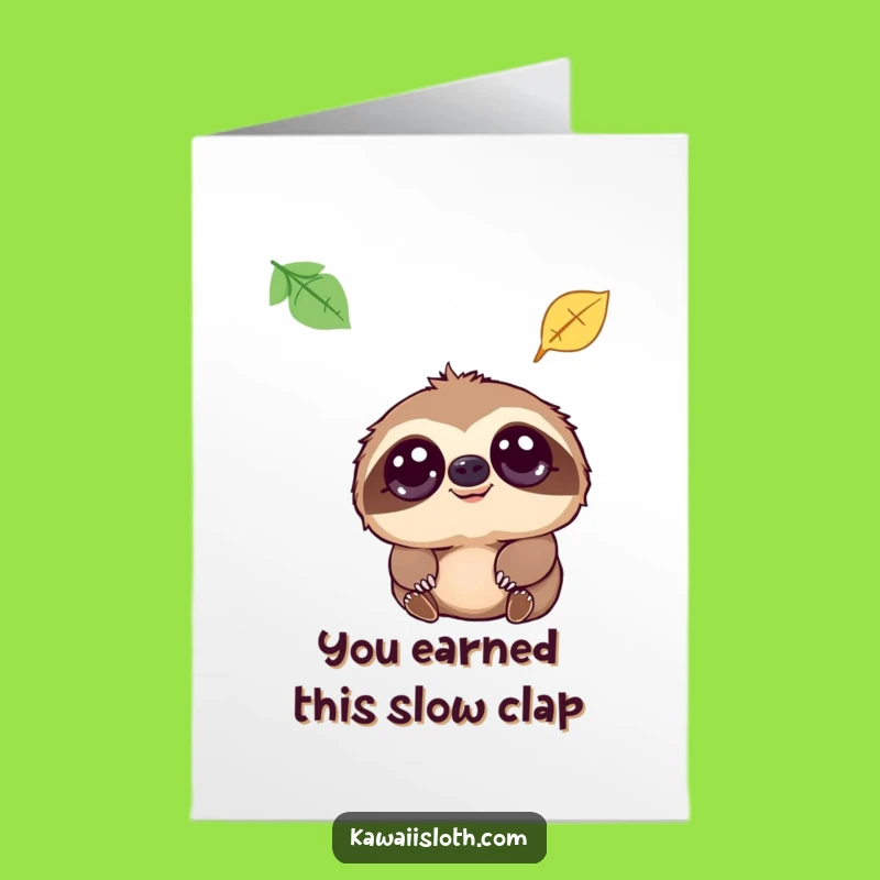 Free Printable Sloth Congratulation Card: Gentle Eyes, Huge Wins, Perfect for Any Achievement