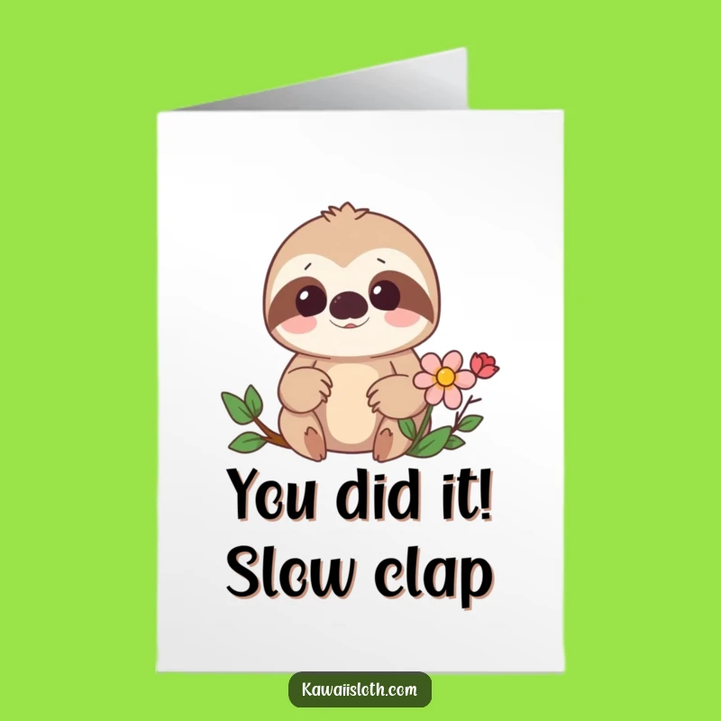 Silly Sloth Congratulations Card: Free Printable Instant Download for Big News