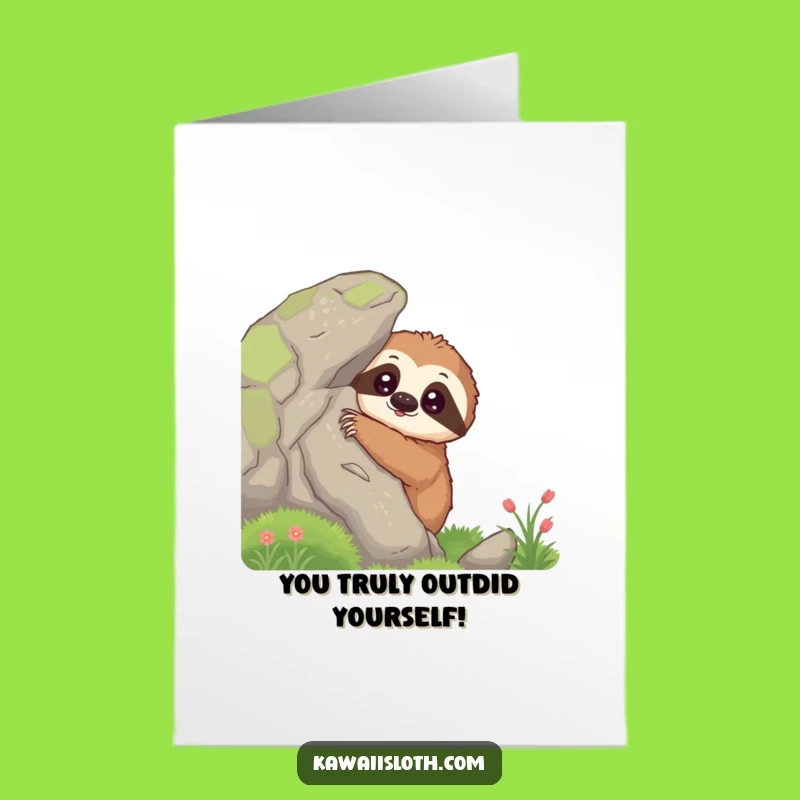 Free Printable Congrats Card: Curious Sloth Observes Your Success, Hilarious Greeting