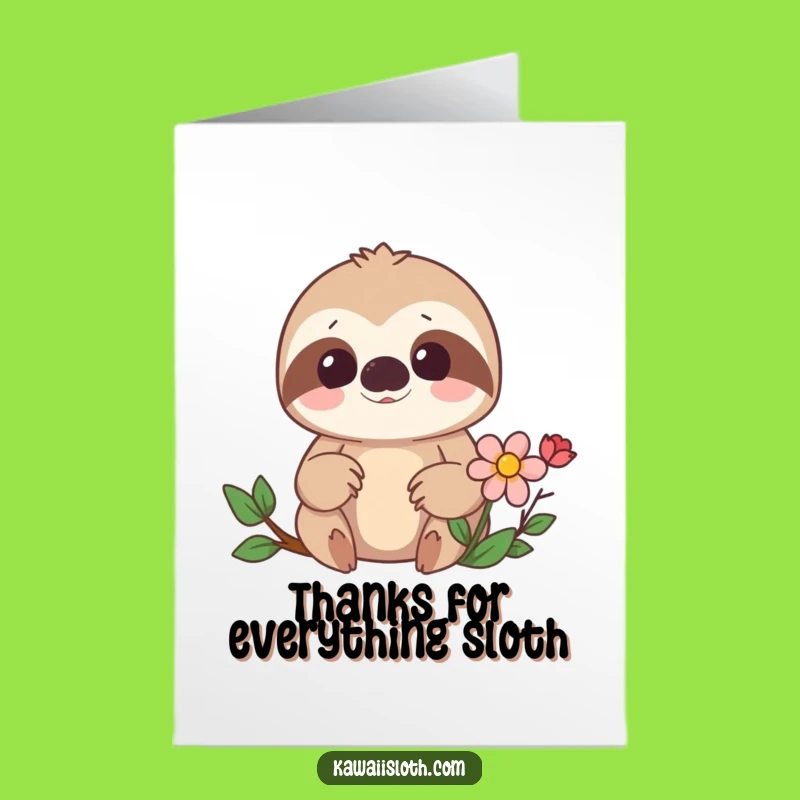 Charming Sloth Thank You Note: Free Printable for a Grateful Surprise
