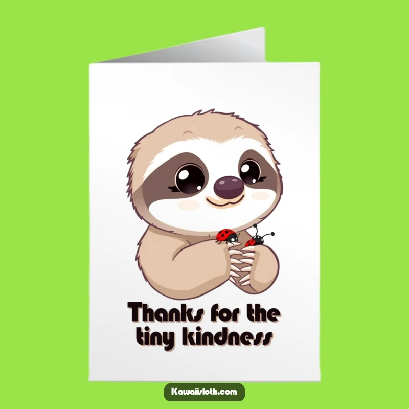Free Printable Thank You Card: Sloth's Tiny Thanks - Funny Downloadable Gift!