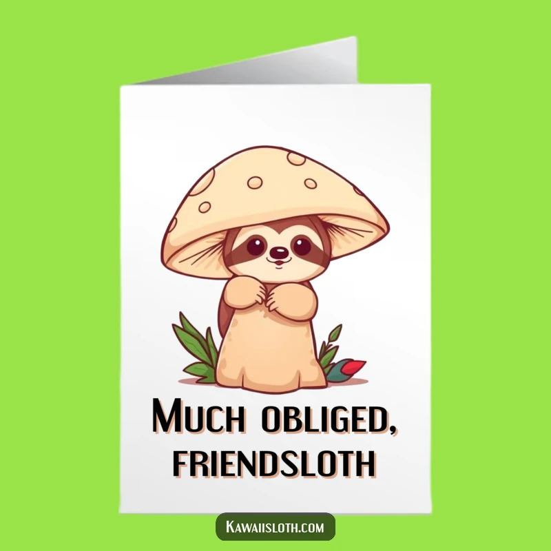 Cute Sloth Thank You Card: Free Printable for a Grateful Hello