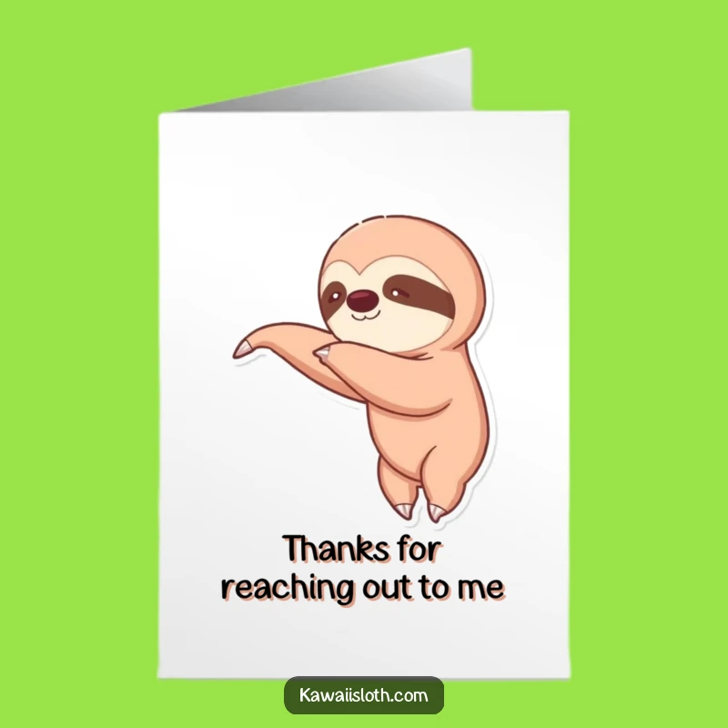 Funny Free Printable Thank You Card: Sloth Reaching, Downloadable Gift