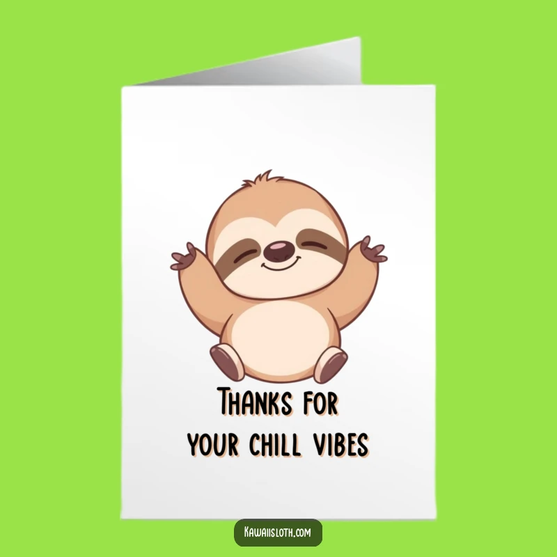 Calm Sloth Thank You Card: Free Printable for a Peaceful Appreciation